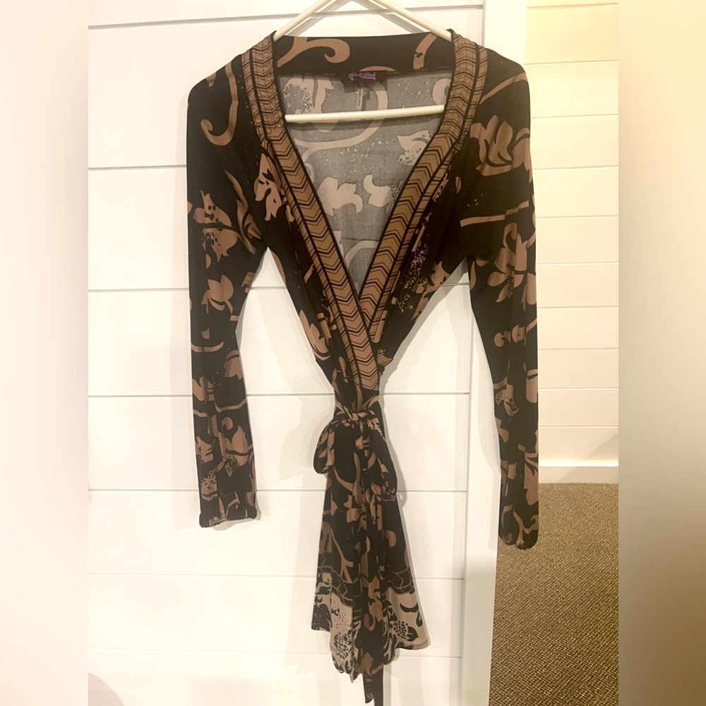Hale Bob 100% silk wrap dress